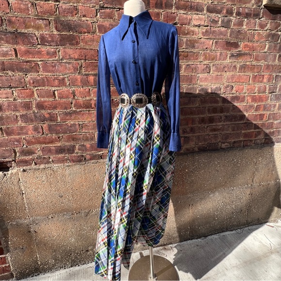 Killer vintage 60s-70s California Girl pleated long sleeve maxi dress size small - Picture 4 of 11